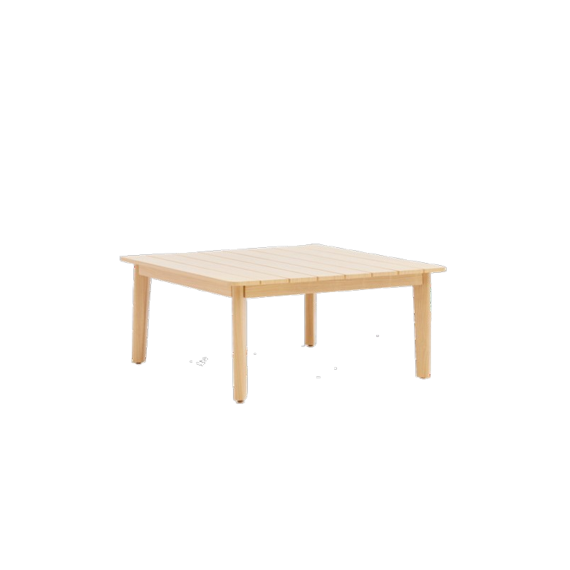 Table basse Nerea en aluminium effet bois 90x90cm - NATERIAL - 86545427