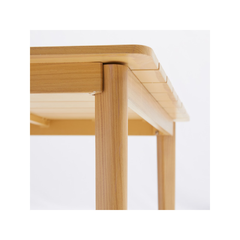 Table basse Nerea en aluminium effet bois 90x90cm - NATERIAL - 86545427