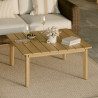 Table basse Nerea en aluminium effet bois 90x90cm - NATERIAL - 86545427