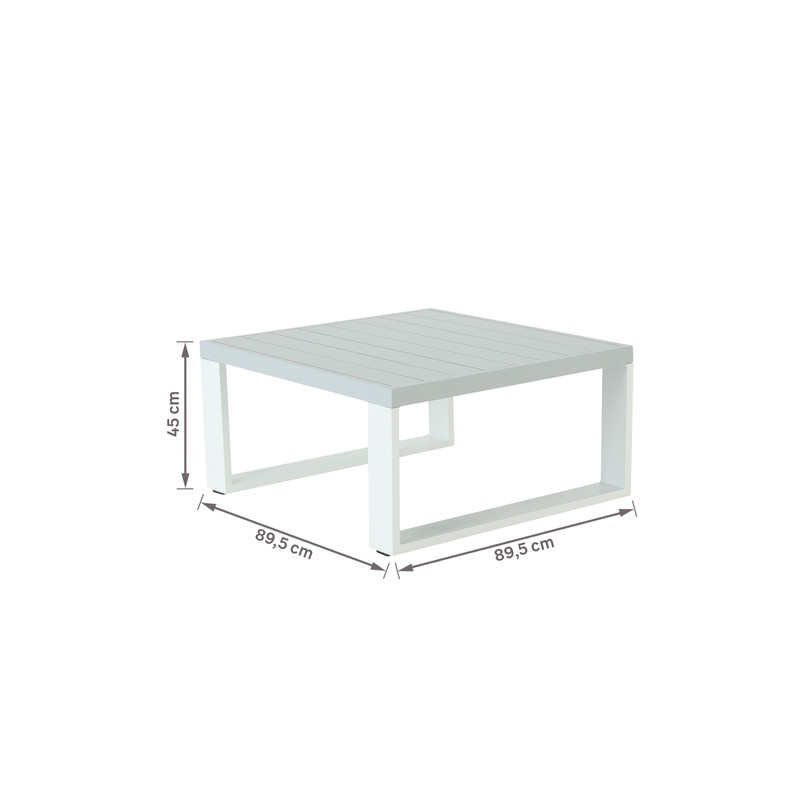 Table basse Athena en aluminium 89x89cm Blanc - NATERIAL - 86548995