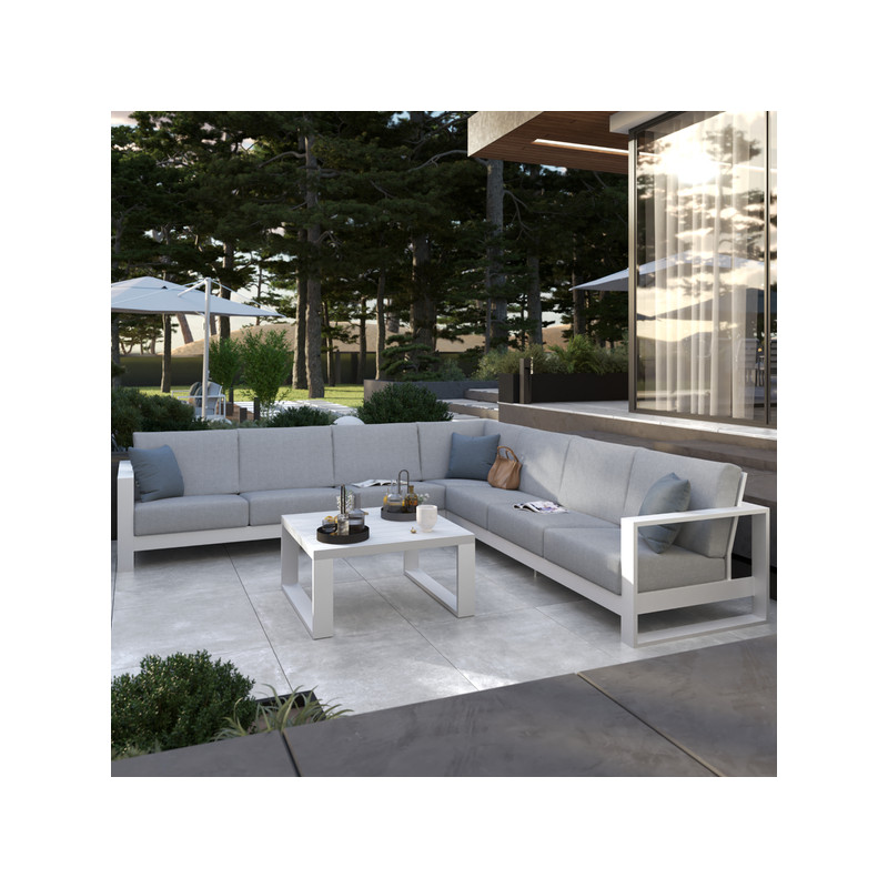 Table basse Athena en aluminium 89x89cm Blanc - NATERIAL - 86548995