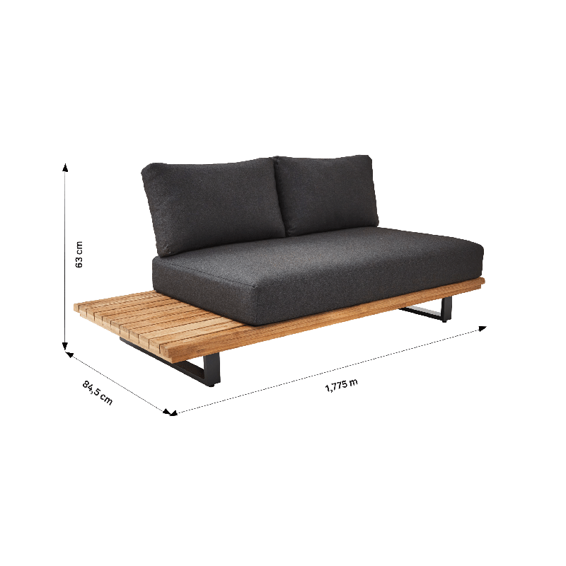 Canapé Sirokos 2 places pour Corner Anthracite - NATERIAL - 90339821