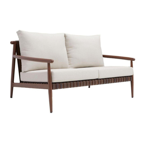 Canapé Retro 2 places en aluminum Beige/Marron - NATERIAL - 86549112