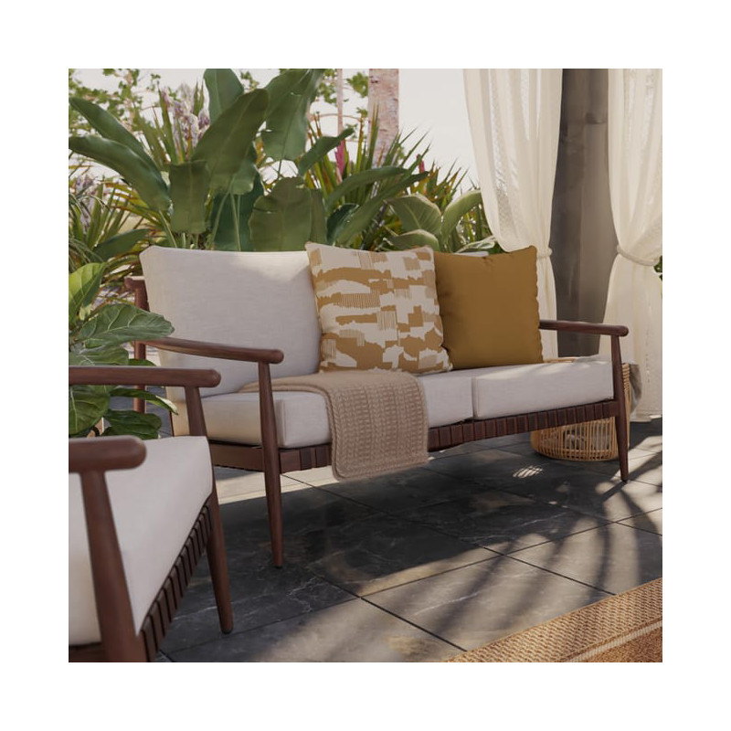 Canapé Retro 2 places en aluminum Beige/Marron - NATERIAL - 86549112
