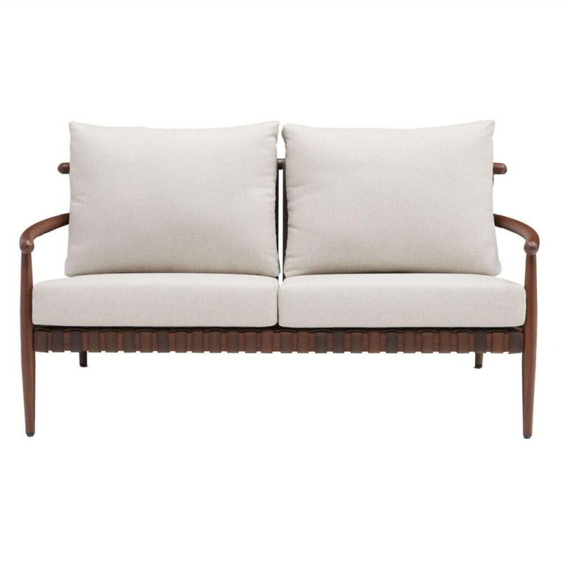 Canapé Retro 2 places en aluminum Beige/Marron - NATERIAL - 86549112