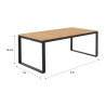 Table à manger Persea 8 places en aluminium et teck Gris/Naturel - NATERIAL - 90339763