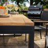 Table à manger Persea 8 places en aluminium et teck Gris/Naturel - NATERIAL - 90339763