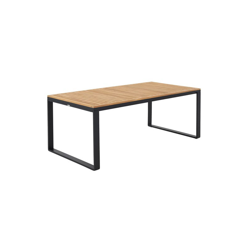 Table à manger Persea 8 places en aluminium et teck Gris/Naturel - NATERIAL - 90339763