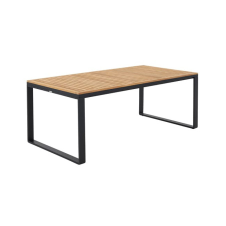Table à manger Persea 8 places en aluminium et teck Gris/Naturel - NATERIAL - 90339763