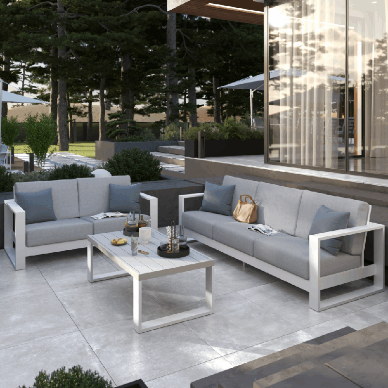 Canapé de jardin Athena 2 places côté droit en aluminium Gris - NATERIAL - 86549116