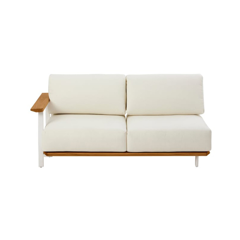 Canapé de jardin Duna 2 places en aluminium et teck Blanc - NATERIAL - 90339808