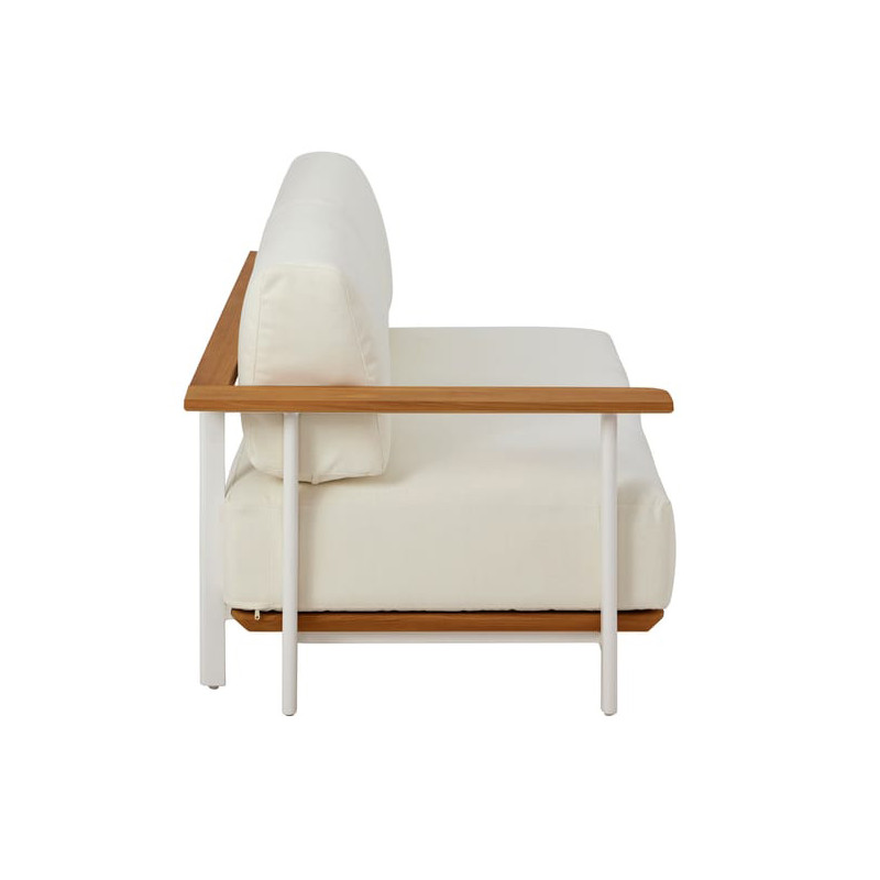 Canapé de jardin Duna 2 places en aluminium et teck Blanc - NATERIAL - 90339808