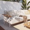 Canapé de jardin Duna 2 places en aluminium et teck Blanc - NATERIAL - 90339808