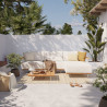 Canapé de jardin Duna 2 places en aluminium et teck Blanc - NATERIAL - 90339808