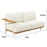 Canapé de jardin Duna 2 places en aluminium et teck Blanc - NATERIAL - 90339808