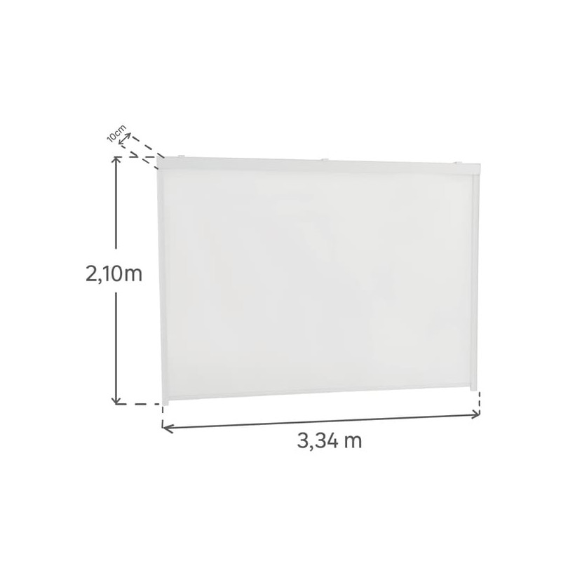 Store pour pergola Clima en textilène 210x334 cm Blanc - NATERIAL - 83720214