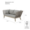 Canapé de jardin Soho Heritage 2 places Gris - NATERIAL - :100158086