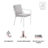 Set de 2 fauteuils repas Sigma en acier avec coussins Blanc - NATERIAL - :100286167