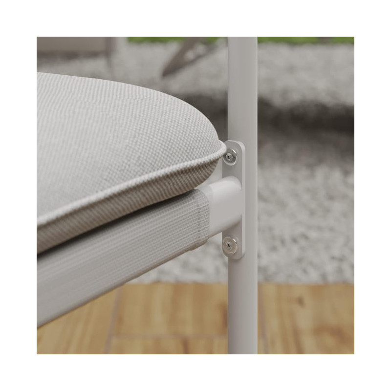 Set de 2 fauteuils repas Sigma en acier avec coussins Blanc - NATERIAL - :100286167