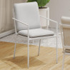 Set de 2 fauteuils repas Sigma en acier avec coussins Blanc - NATERIAL - :100286167