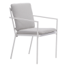 Set de 2 fauteuils repas Sigma en acier avec coussins Blanc - NATERIAL - :100286167