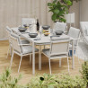 Set de 2 fauteuils repas Sigma en acier avec coussins Blanc - NATERIAL - :100286167