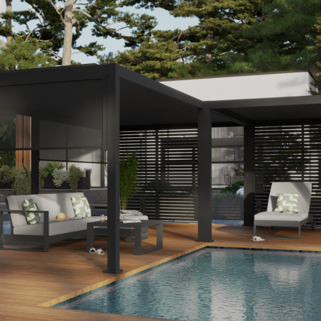 Canapé de jardin Athena 2 places en aluminium Gris - NATERIAL - 86545480