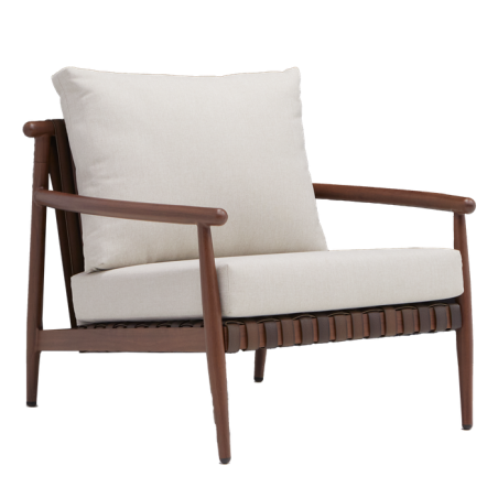 Set de 2 fauteuils bas Retro en aluminium et wicker - NATERIAL - 86545443