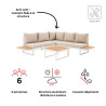 Salon d’angle Persea 5 places en aluminium Blanc/Beige - NATERIAL - 90339832