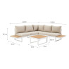 Salon d’angle Persea 5 places en aluminium Blanc/Beige - NATERIAL - 90339832