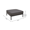 Pouf de jardin Idunn en aluminium et Olefin Anthracite - NATERIAL