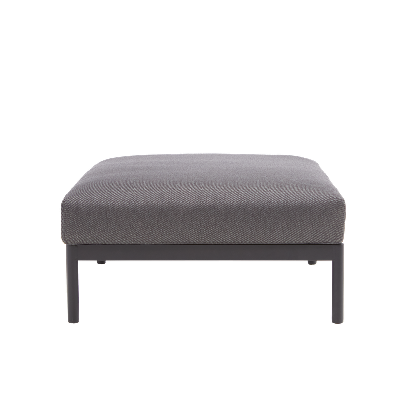 Pouf de jardin Idunn en aluminium et Olefin Anthracite - NATERIAL