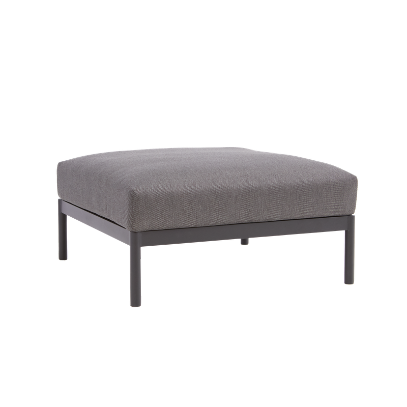 Pouf de jardin Idunn en aluminium et Olefin Anthracite - NATERIAL