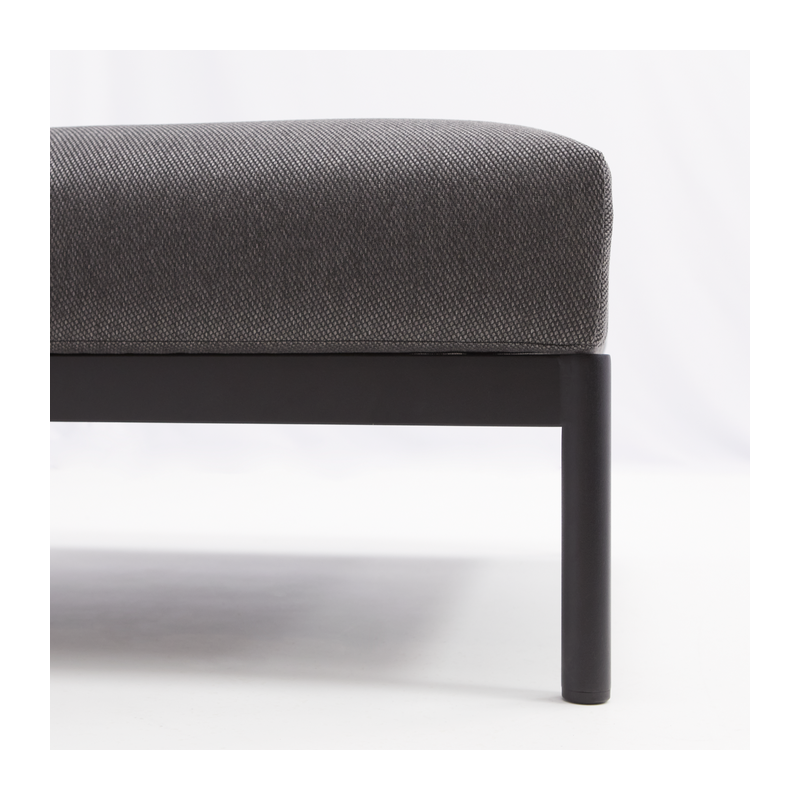 Pouf de jardin Idunn en aluminium et Olefin Anthracite - NATERIAL