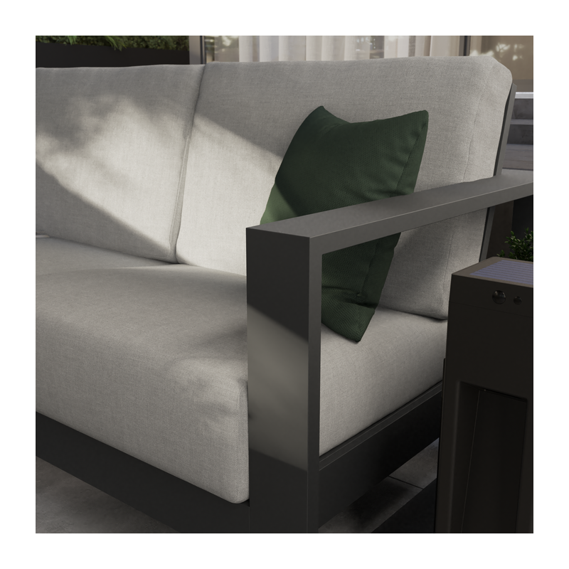Canapé de jardin Athena 3 places en aluminium Gris - NATERIAL - 86543191
