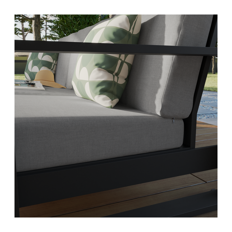 Canapé de jardin Athena 3 places en aluminium Gris - NATERIAL - 86543191