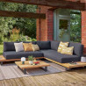 Canapé Sirokos 3 places en aluminium et teck Anthracite/Naturel - NATERIAL - 90339828
