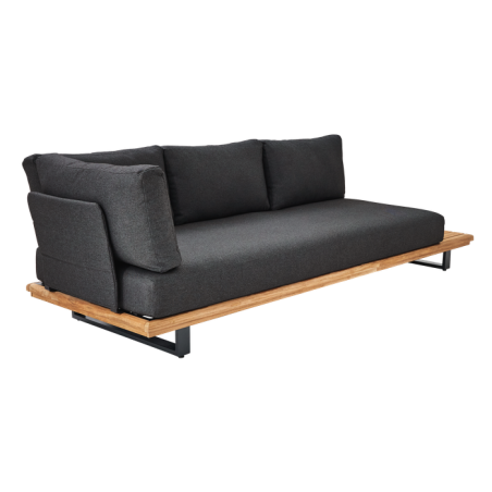 Canapé Sirokos 3 places en aluminium et teck Anthracite/Naturel - NATERIAL - 90339828