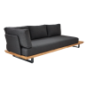 Canapé Sirokos 3 places en aluminium et teck Anthracite/Naturel - NATERIAL - 90339828