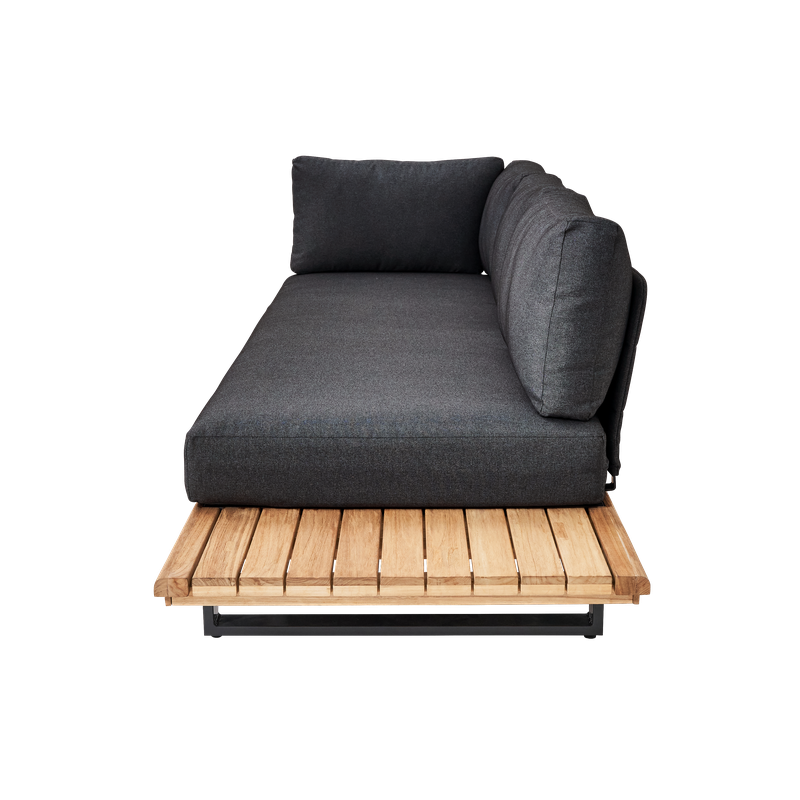 Canapé Sirokos 3 places en aluminium et teck Anthracite/Naturel - NATERIAL - 90339828