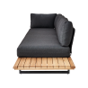Canapé Sirokos 3 places en aluminium et teck Anthracite/Naturel - NATERIAL - 90339828