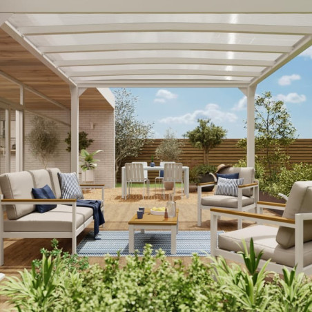 Pergola autoportante Borea en aluminium 7.84 m² Blanc - NATERIAL - 83719831