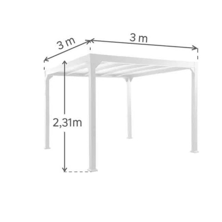 Pergola autoportante Borea en aluminium 7.84 m² Blanc - NATERIAL - 83719831