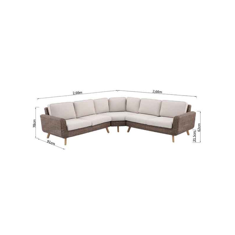 Canapé d'angle Nerea en aluminium et résine tressée - NATERIAL - 86549056