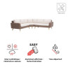 Canapé d'angle Nerea en aluminium et résine tressée - NATERIAL - 86549056