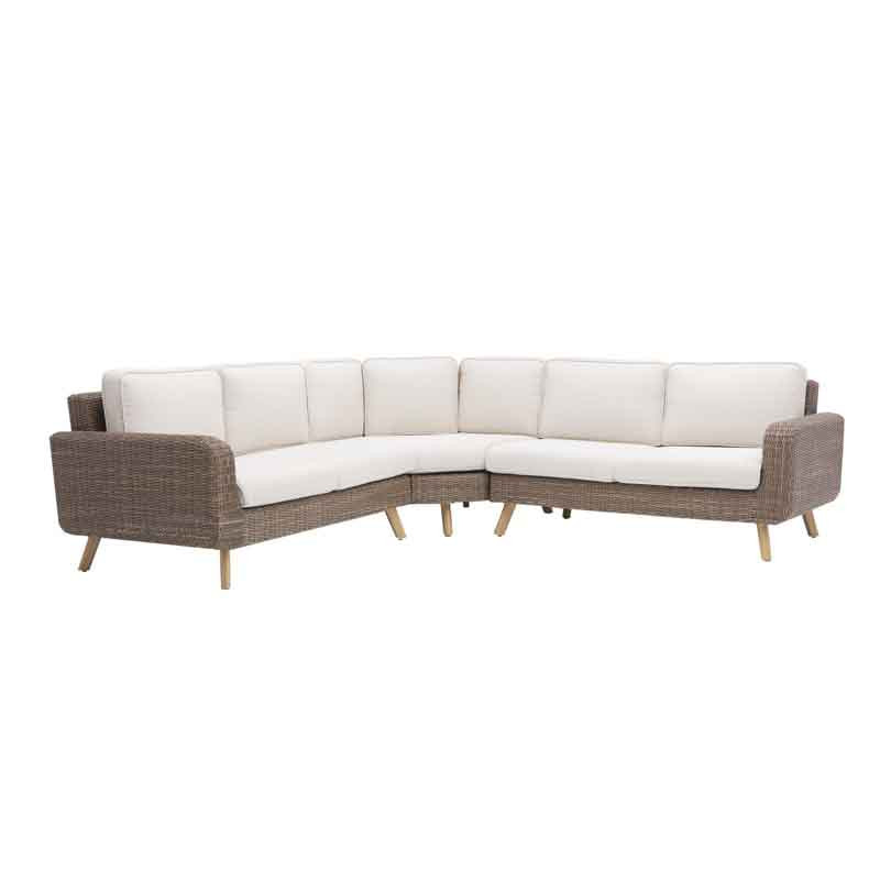 Canapé d'angle Nerea en aluminium et résine tressée - NATERIAL - 86549056
