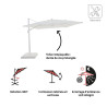 Parasol déporté Sonora II 280x390 cm Blanc - NATERIAL - 86549062