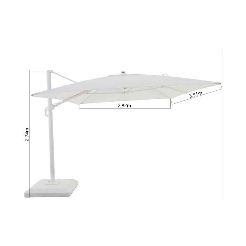 Parasol déporté Sonora II 280x390 cm Blanc - NATERIAL - 86549062