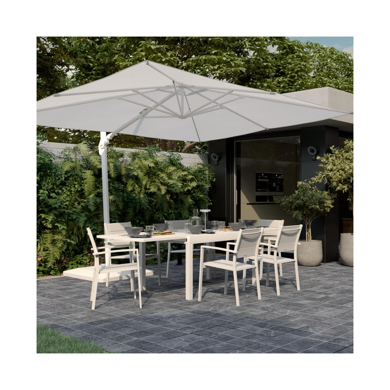 Parasol déporté Sonora II 280x390 cm Blanc - NATERIAL - 86549062