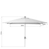 Parasol Sonora carré 285x285 cm Blanc - NATERIAL - 83719361